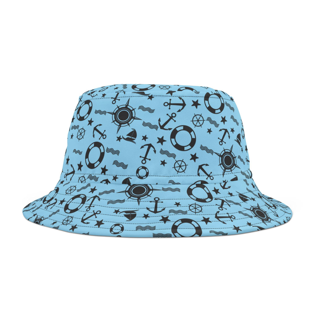 Anchors Away Boating Bucket Hat, Sailor Hat, Beach Bucket Hat, Nautical Hat
