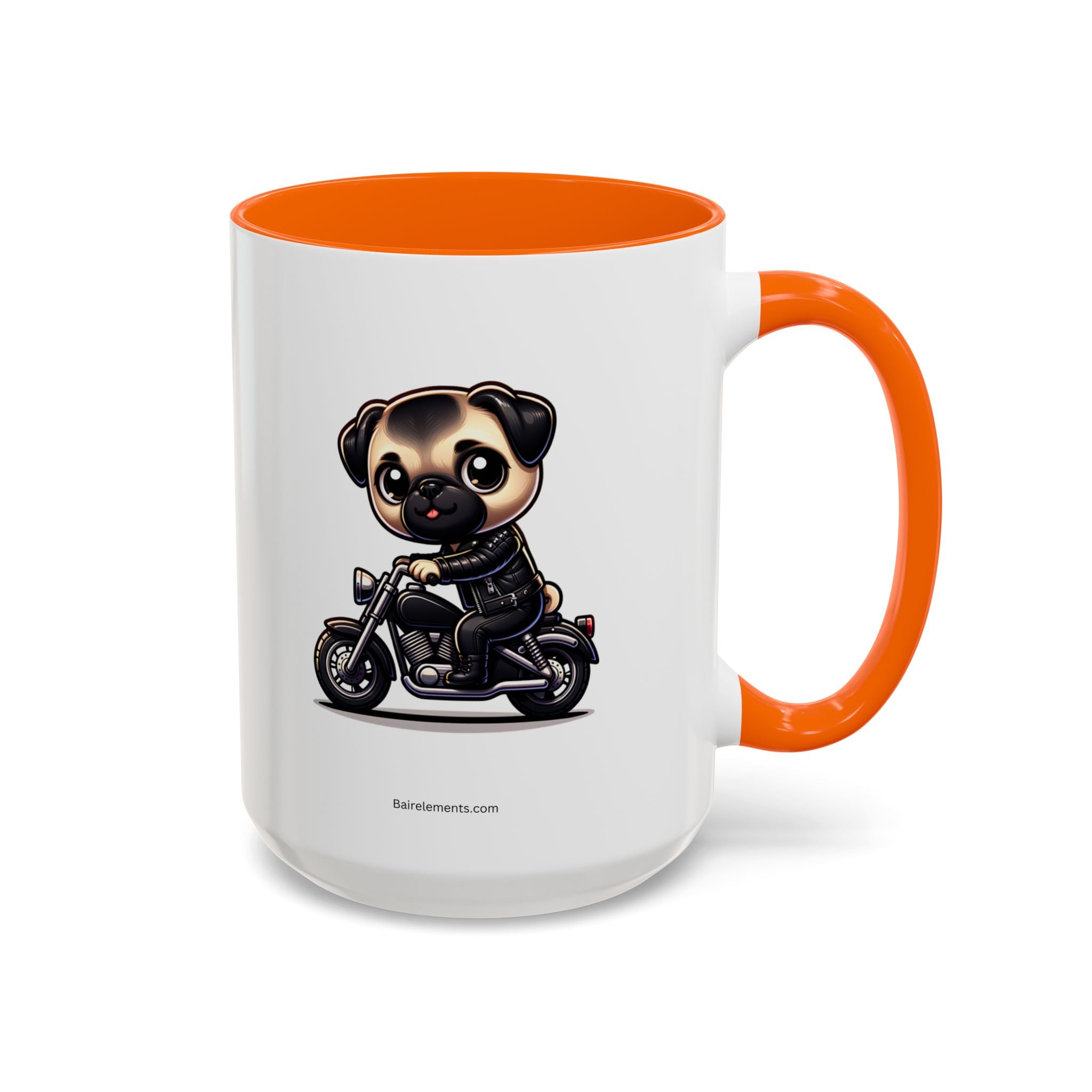 Personalized Motorcycle Pug Mug , Custom Dog Lover Coffee Cup