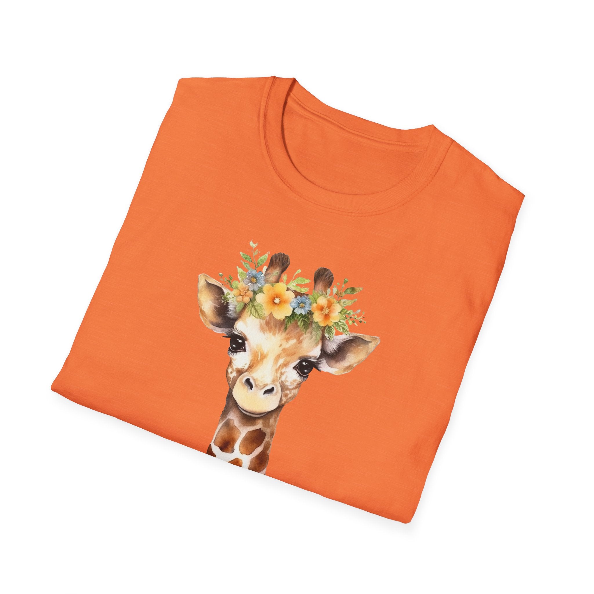 Floral Giraffe T-Shirt, Cute Animal Shirt, Unisex Tee, Animal Lover Gift, Casual Wear, Summer Fashion