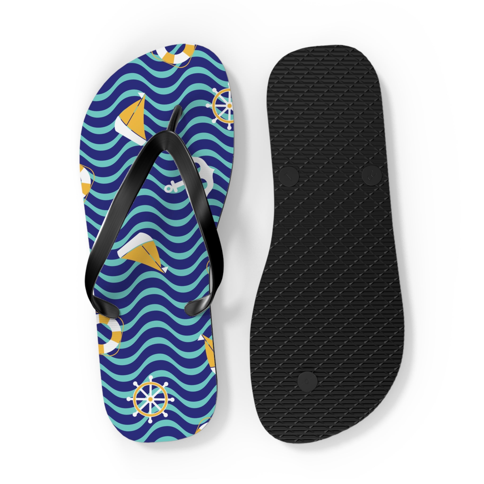 At Sea Tropical Flip Flops