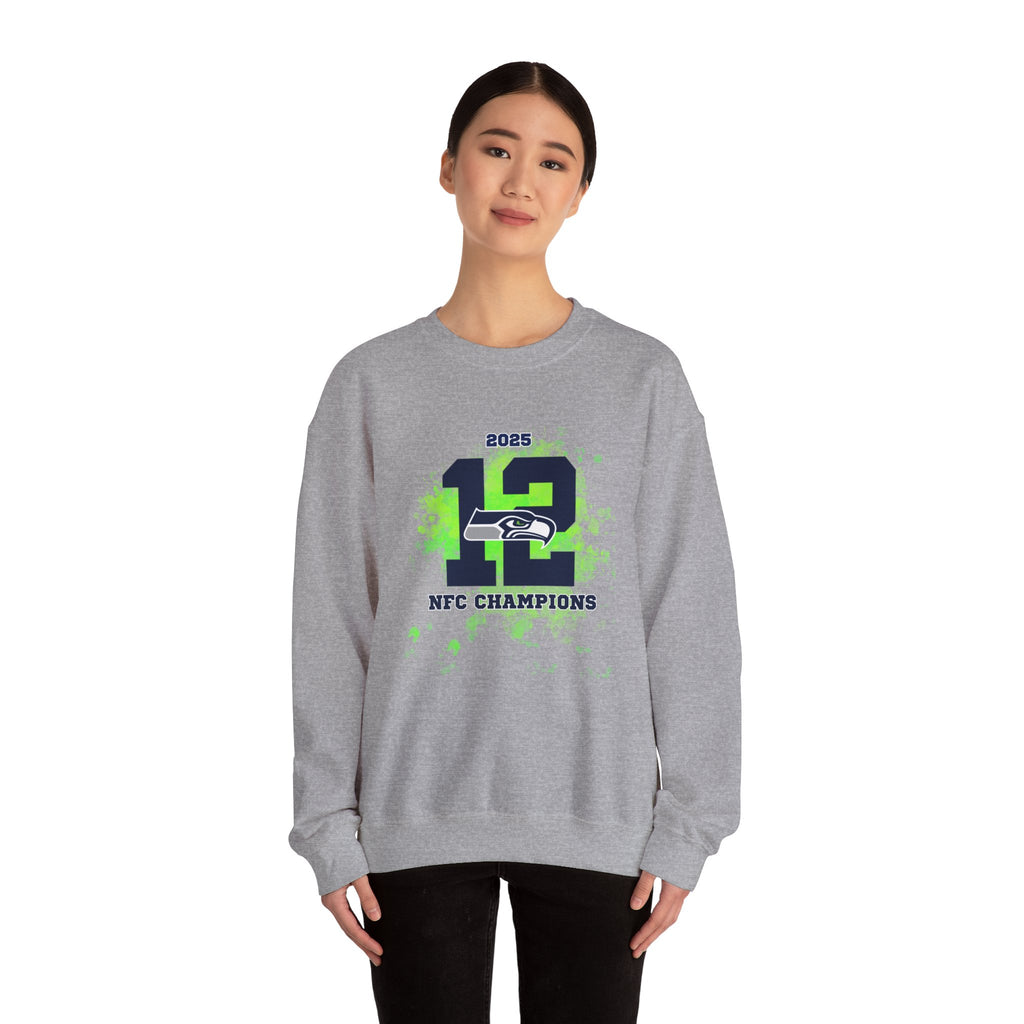 Seattle Seahawks 12th Man NFC Champions 2025 Crewneck Sweatshirt