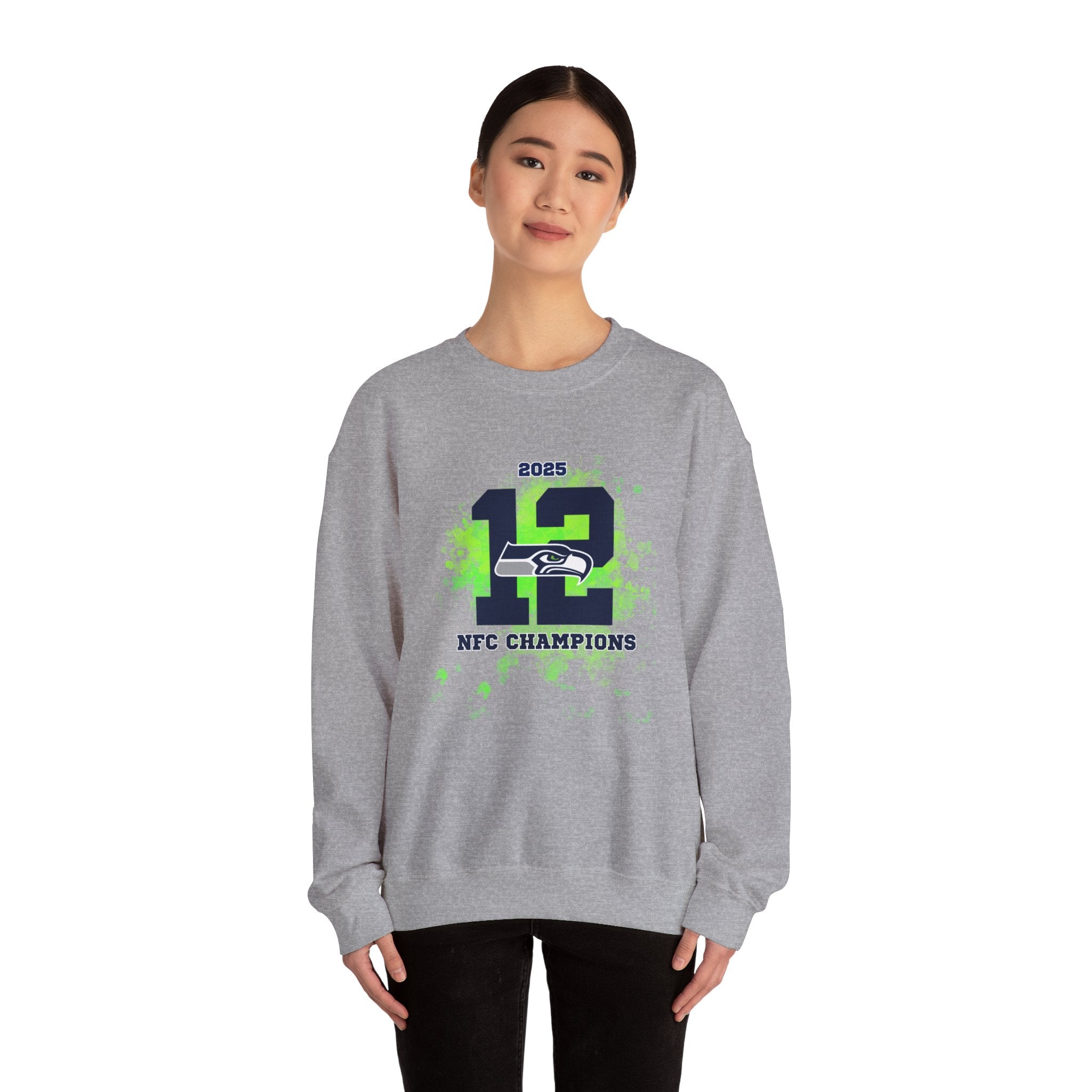 Seattle Seahawks 12th Man NFC Champions 2025 Crewneck Sweatshirt