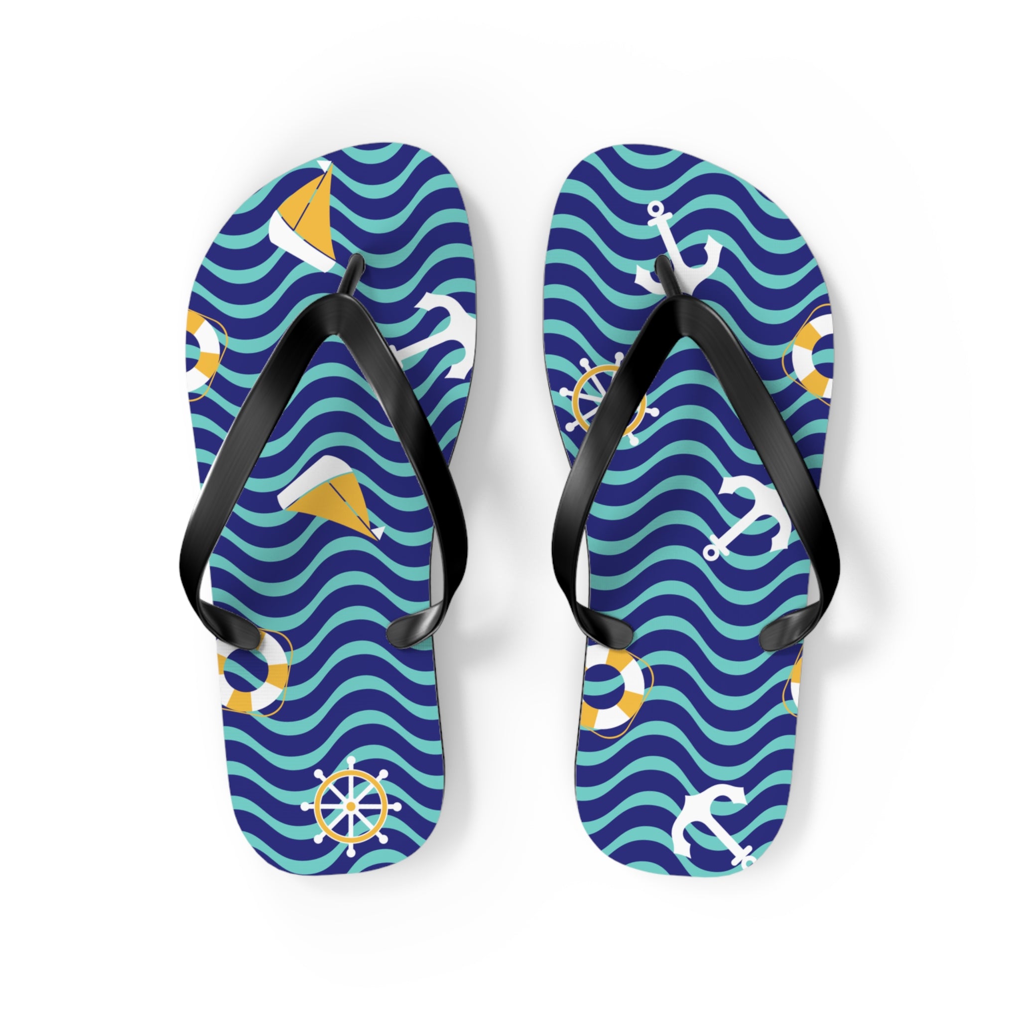 At Sea Tropical Flip Flops