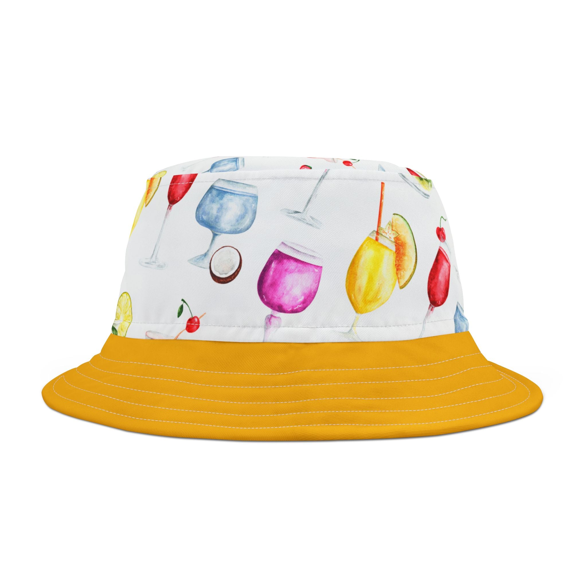 Summer Cocktails Bucket Hat, White