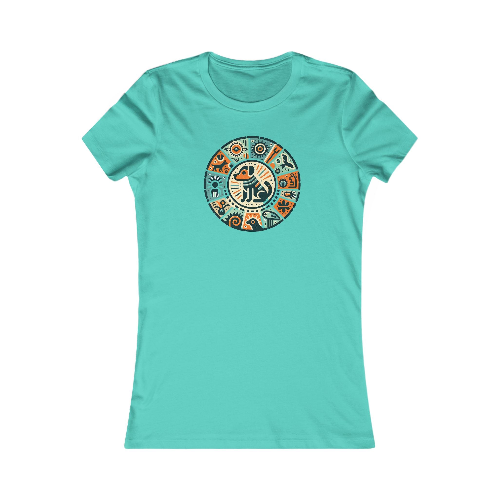 Petroglyph Dog Tee, Southwest Shirt, Women's Graphic T-Shirt, Dog Mom Gift, Tribal Print Top