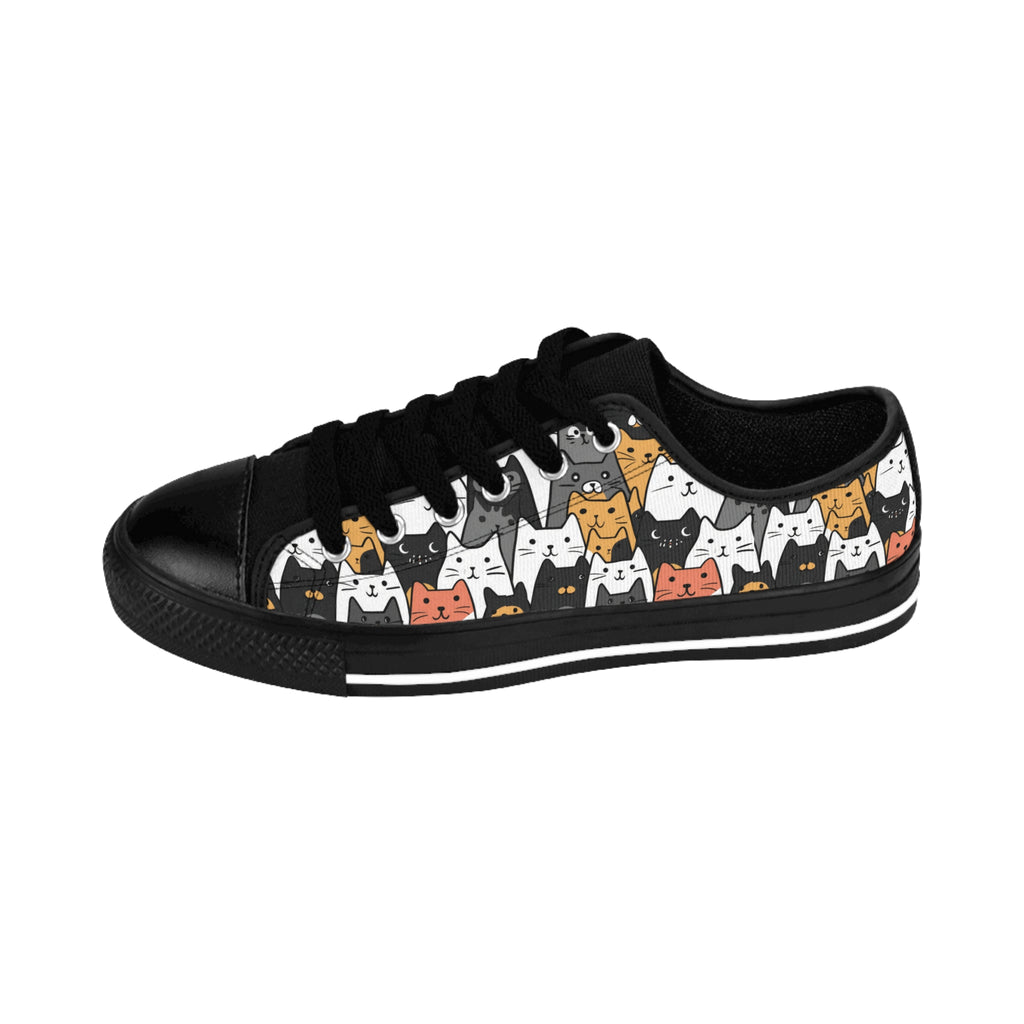 Cute Cat Face Sneakers, Cat Lover Gift, Animal Print Shoes, Fun Cat Shoes, Kitty Kicks