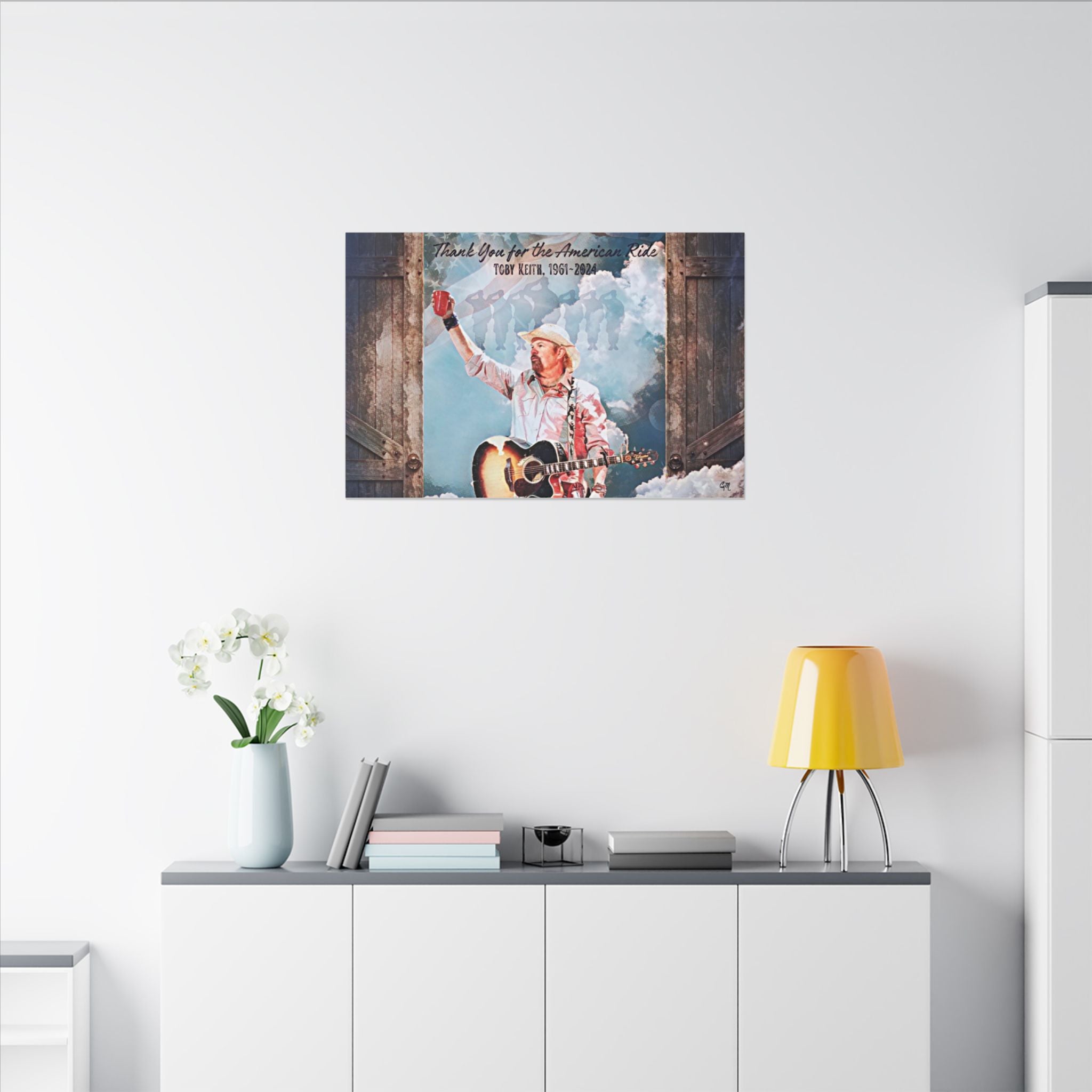 Toby Keith, Thank you for the American Ride, Original Canvas Painting , Toby Keith Wall Art