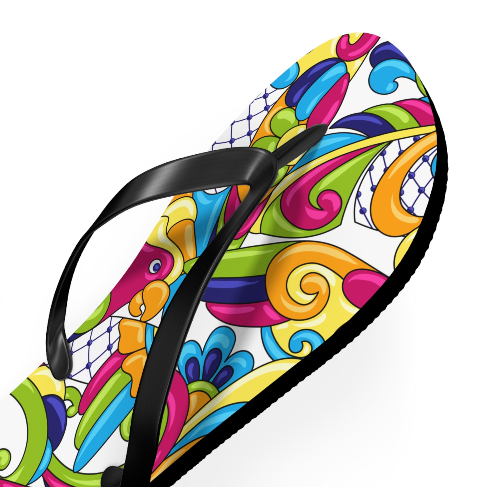 Bright Tropical Flip Flops