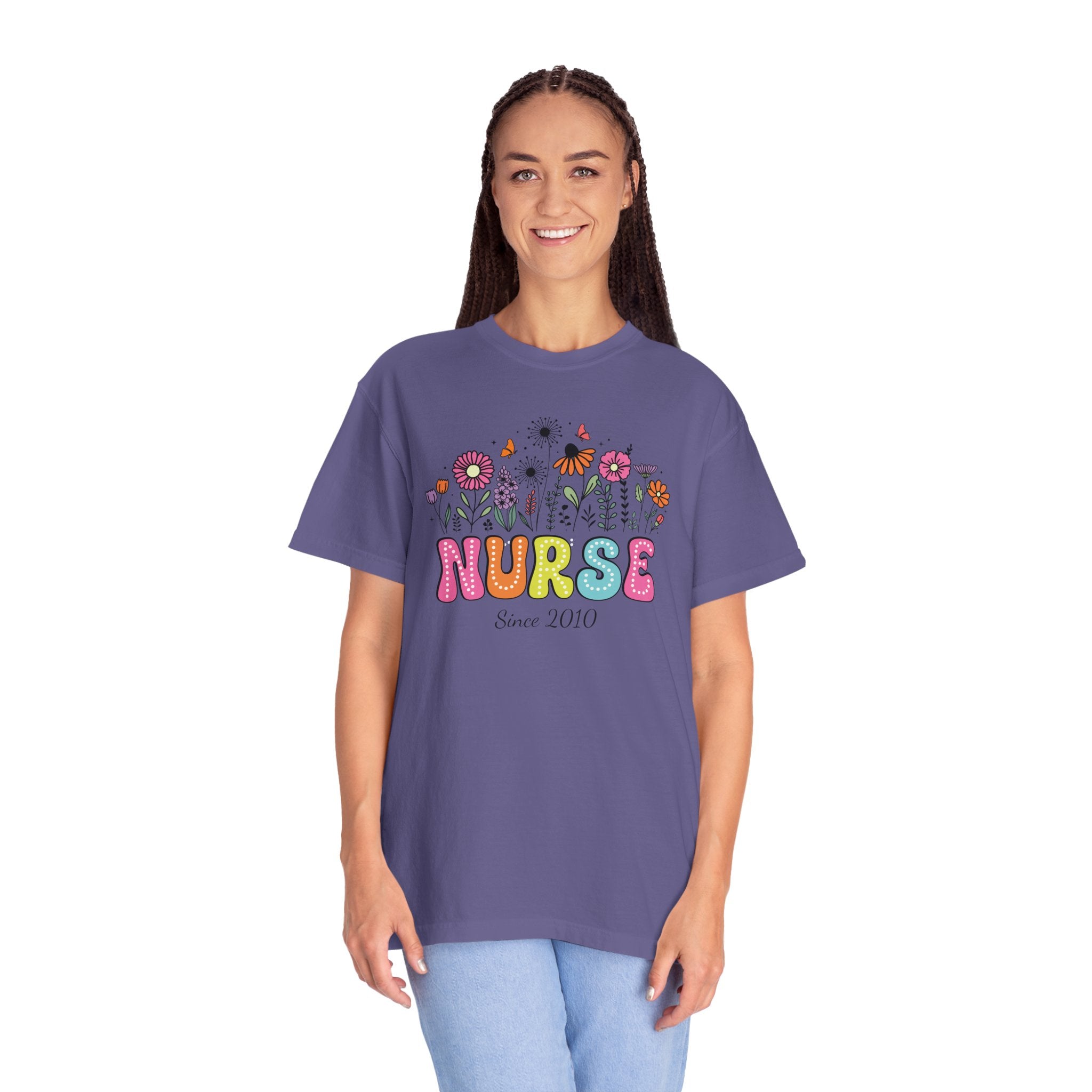 Personalized Floral Nurse T-Shirt, New Nurse Grad Gift, Nurse Gift