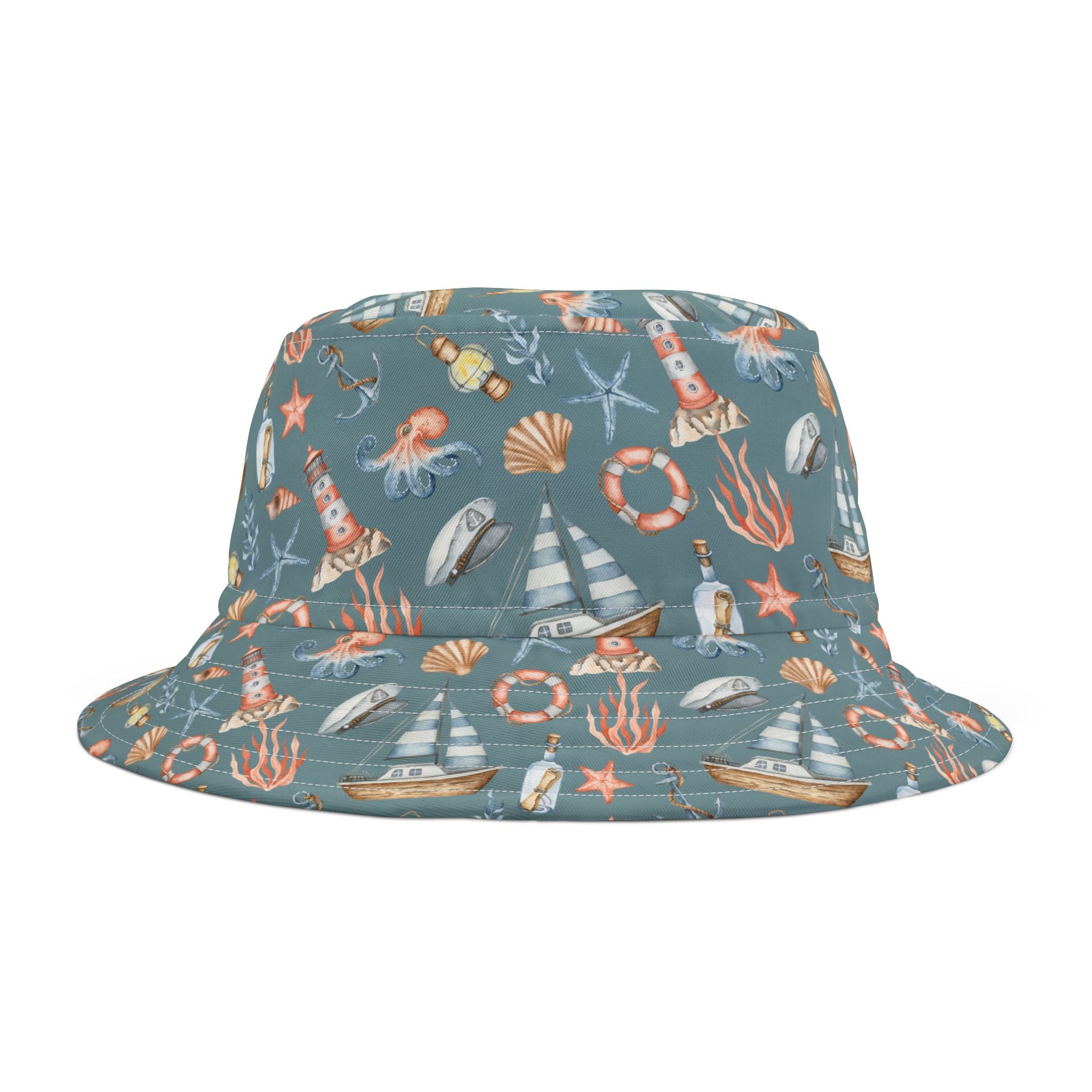 Seaside Adventures Bucket Hat | Nautical Summer Fashion, Beachwear Accessory, Travel Hat, Gift for Beach Lovers
