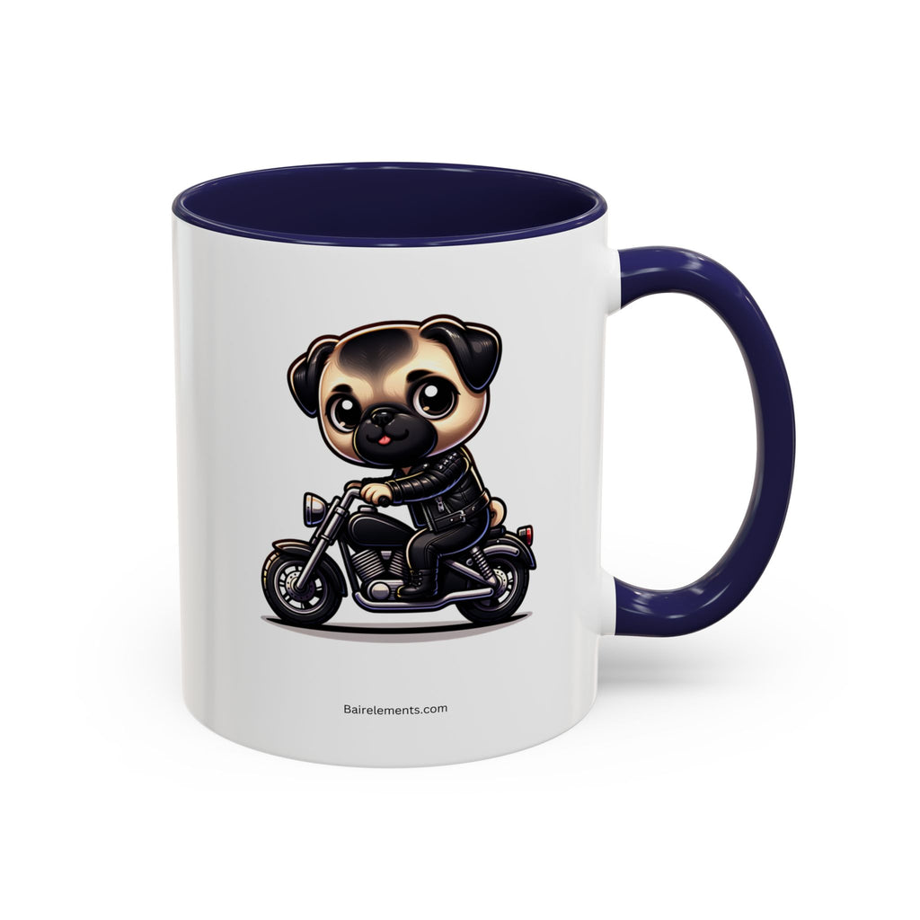 Personalized Motorcycle Pug Mug , Custom Dog Lover Coffee Cup