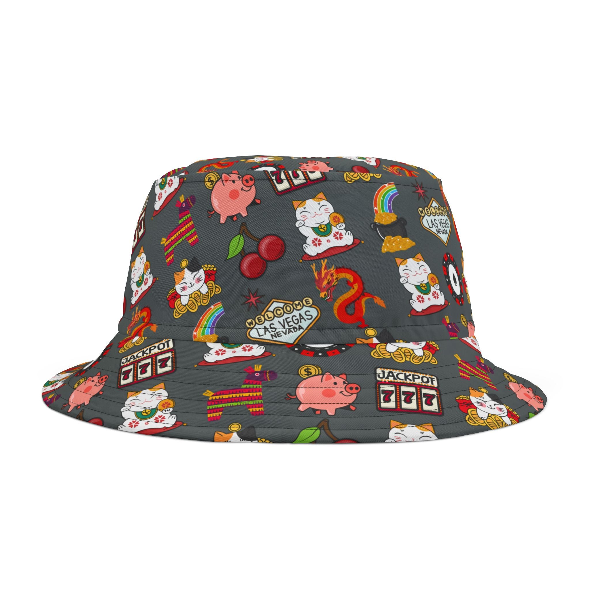 Vegas Casino Bucket Hat, Las Vegas Summer Sun Hat, Poker Bucket Hat, Vegas Vacation Hat