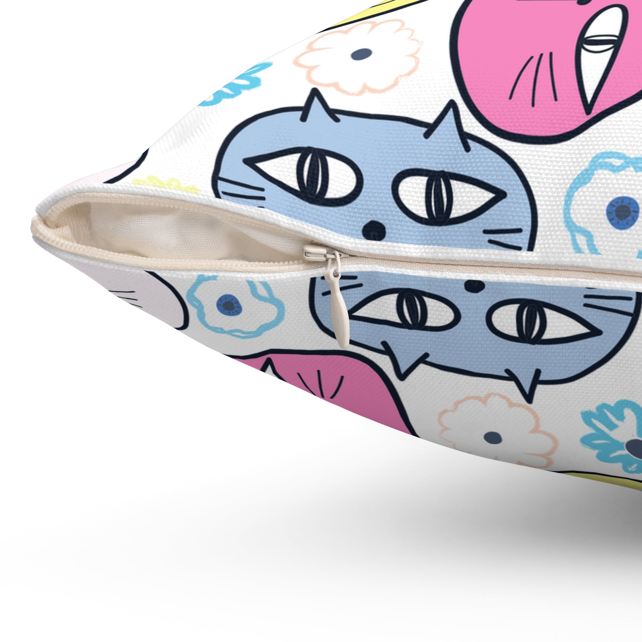 Fat Cat Square Throw Pillow