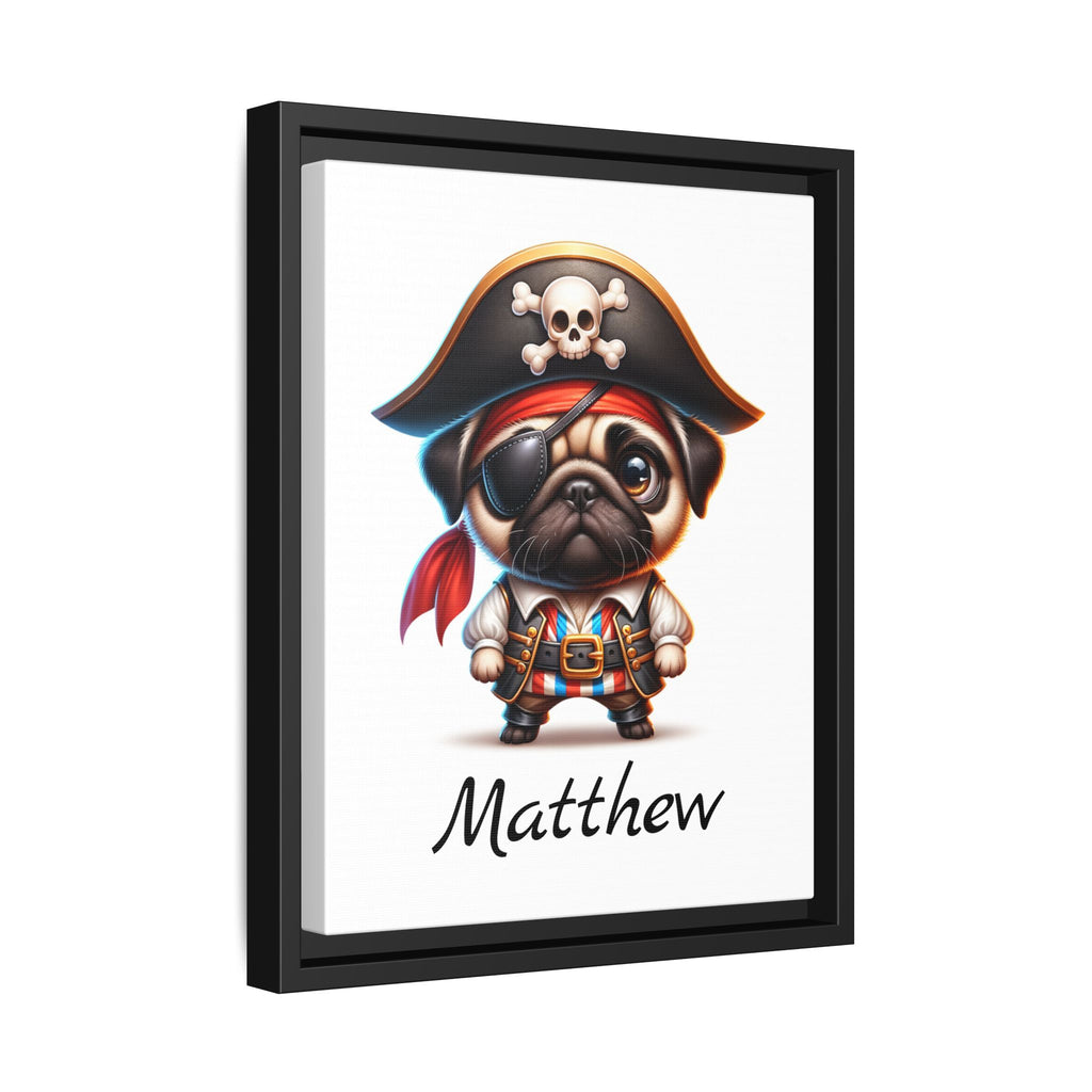Personalized Pirate Pug Boys Bedroom Decor, Great Gift Idea, Pug Wall Decor. Personalized wall art