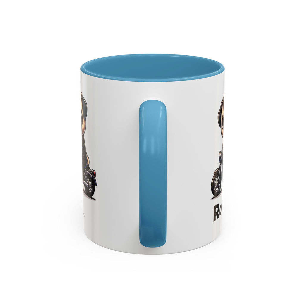 Personalized Motorcycle Pug Mug , Custom Dog Lover Coffee Cup