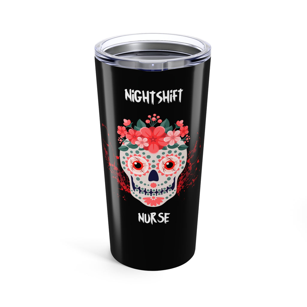 Nightshift Nurse Skull, Insulated Steel CoffeeTumbler 20oz