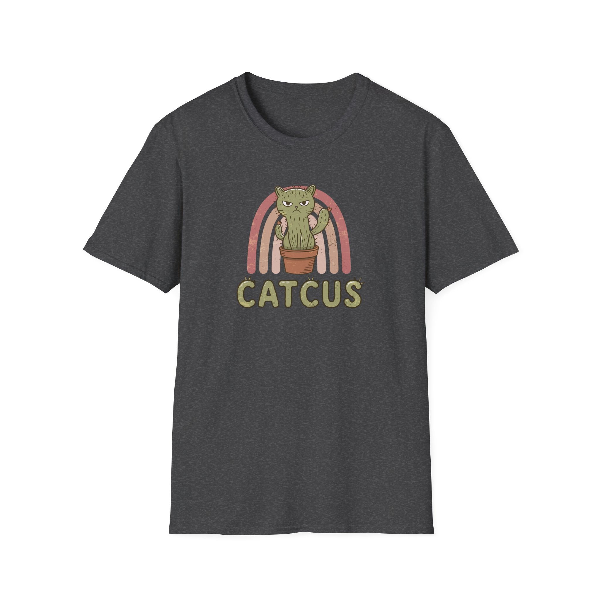 Cute Cat Cactus Unisex T-Shirt, Funny Cat Lover Gift, Plant Enthusiast Tee, Gift for Her, Quirky Humor Shirt, Summer Fashion