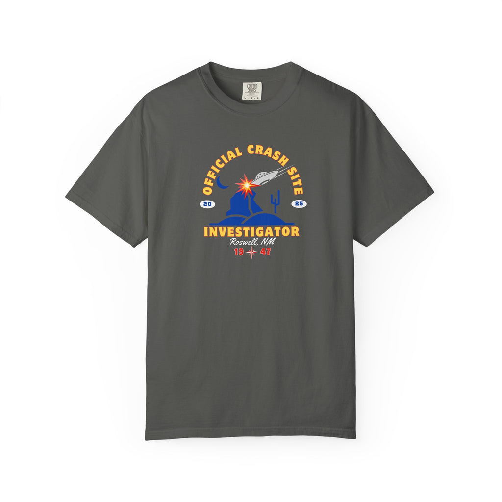 UFO Crash Site Investigator Unisex T-Shirt - Alien UFO Space Funny Tee, Extraterrestrial Sci-fi Graphic Shirt, Roswell, NM