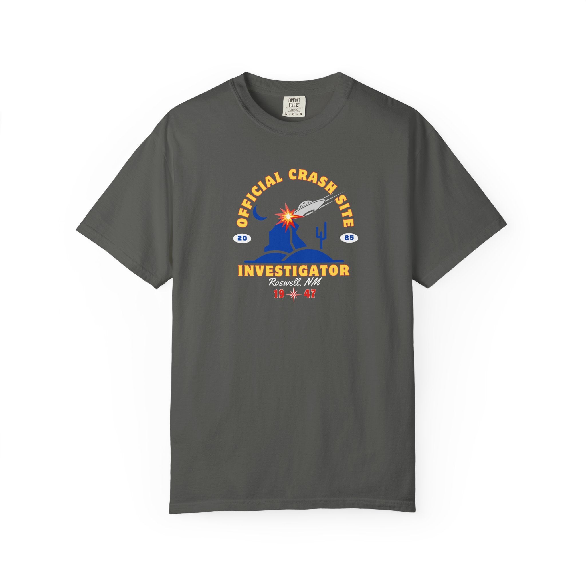 UFO Crash Site Investigator Unisex T-Shirt - Alien UFO Space Funny Tee, Extraterrestrial Sci-fi Graphic Shirt, Roswell, NM
