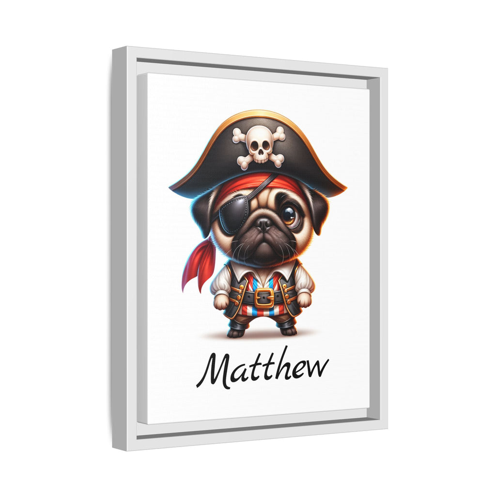 Personalized Pirate Pug Boys Bedroom Decor, Great Gift Idea, Pug Wall Decor. Personalized wall art