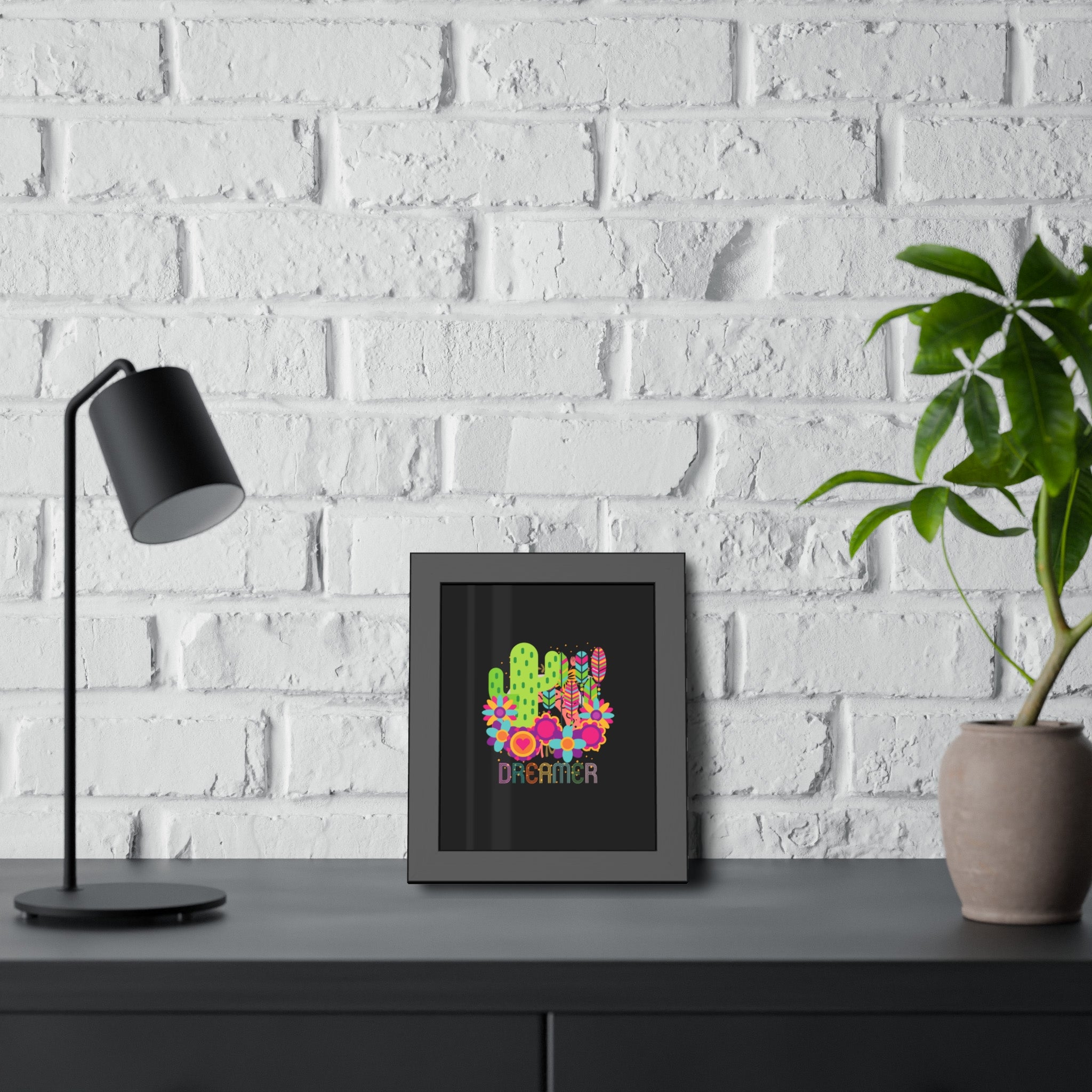 Dreamer, Cactus, Framed Wall Art, 3 Sizes