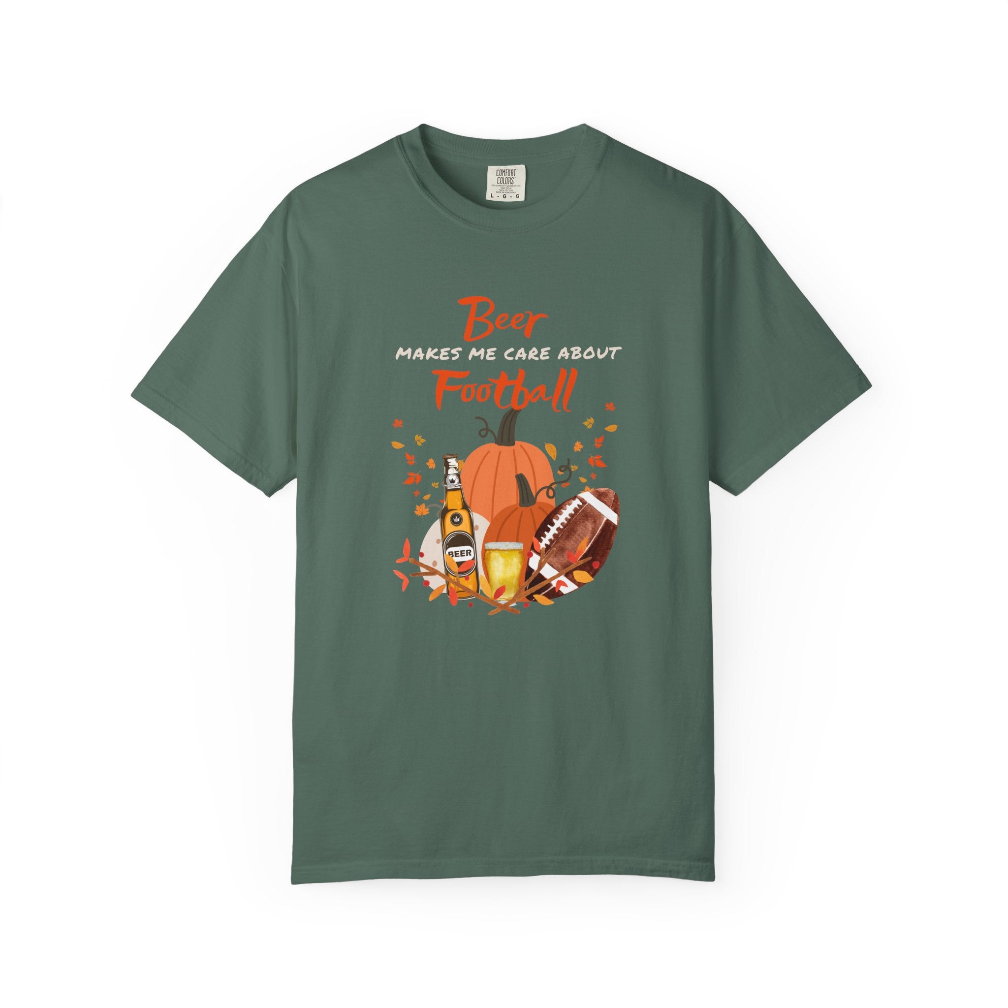 Beer Makes me Care about Football Unisex T-Shirt, Football Season T-Shirt for Men and Women