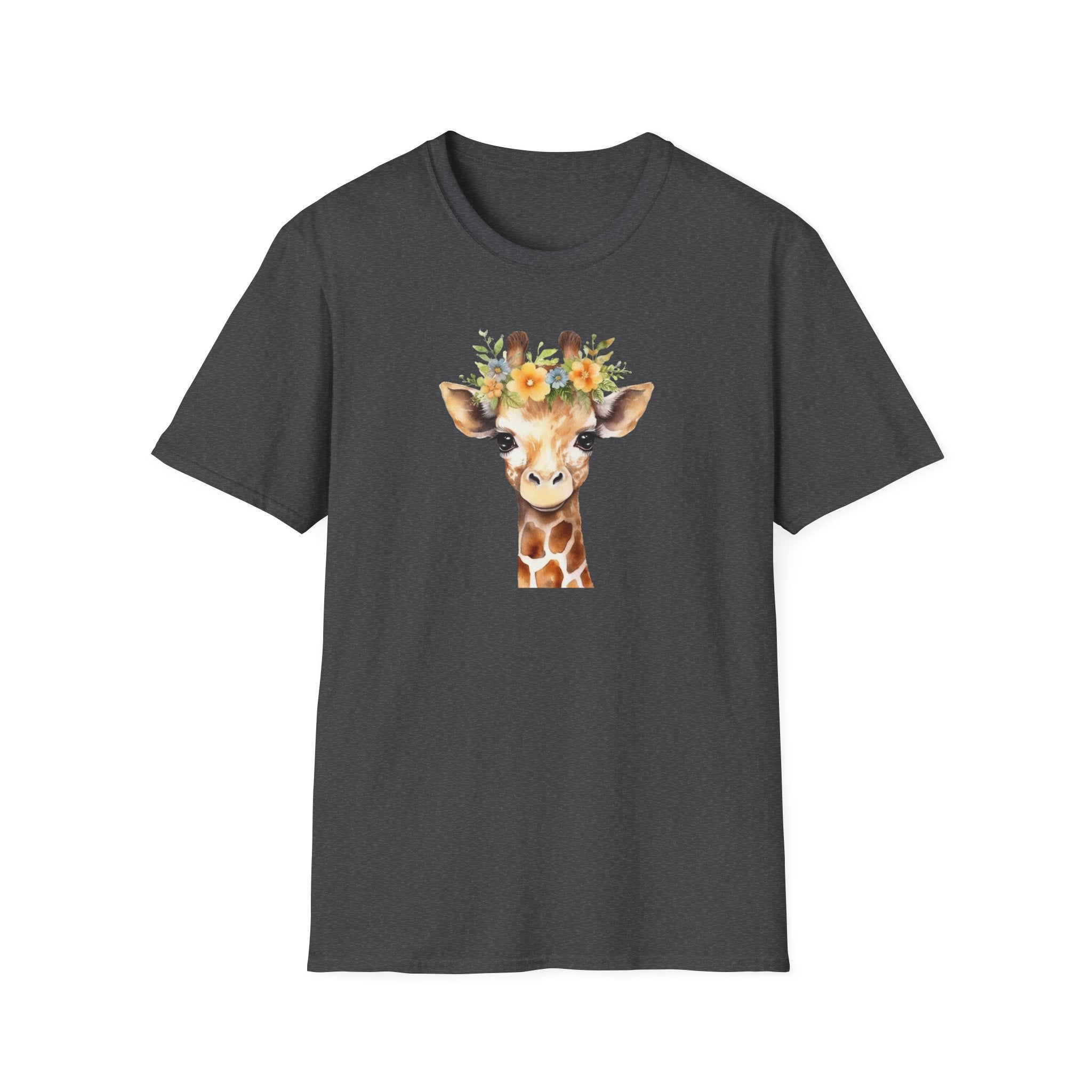 Floral Giraffe T-Shirt, Cute Animal Shirt, Unisex Tee, Animal Lover Gift, Casual Wear, Summer Fashion