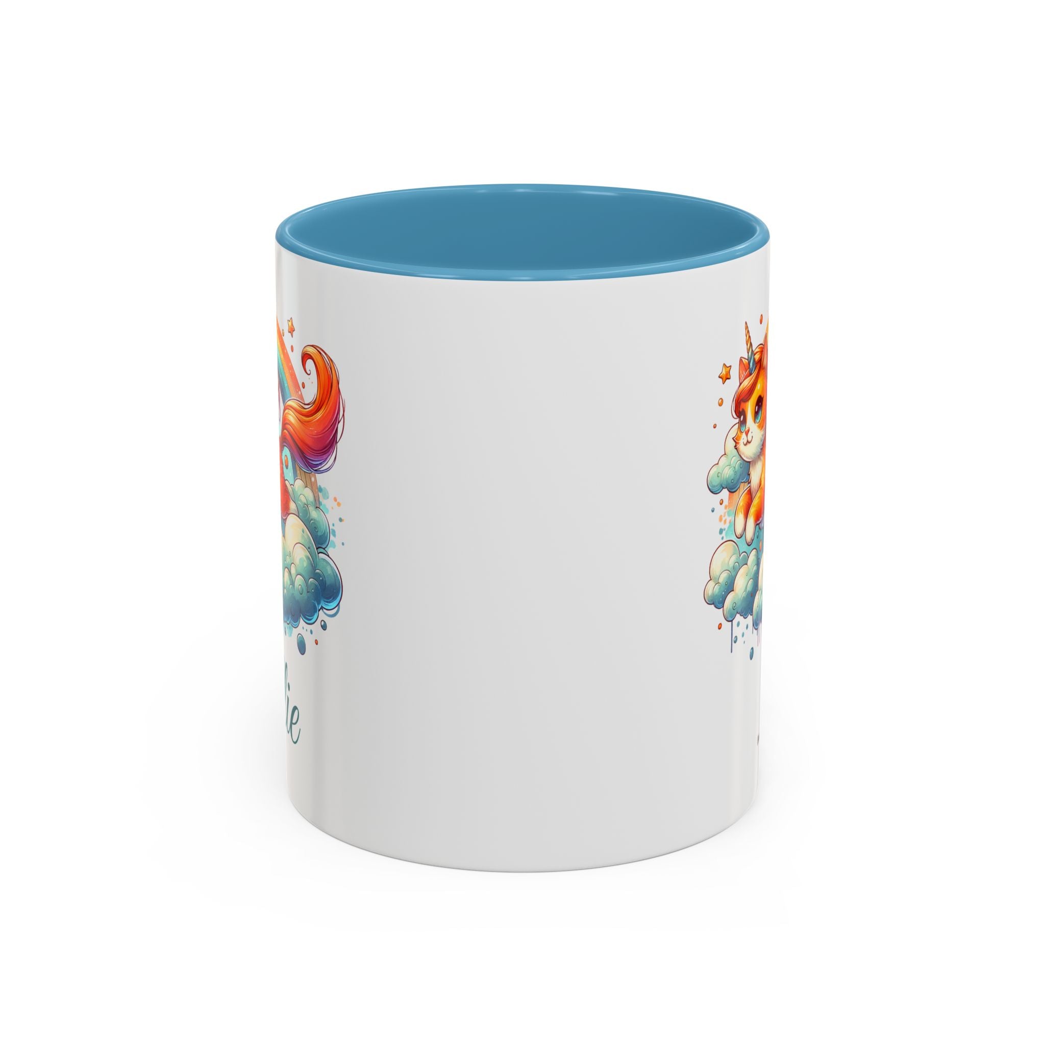 Personalized Flying Orange Unicorn Cat Coffee Mug, Orange Cat Mug