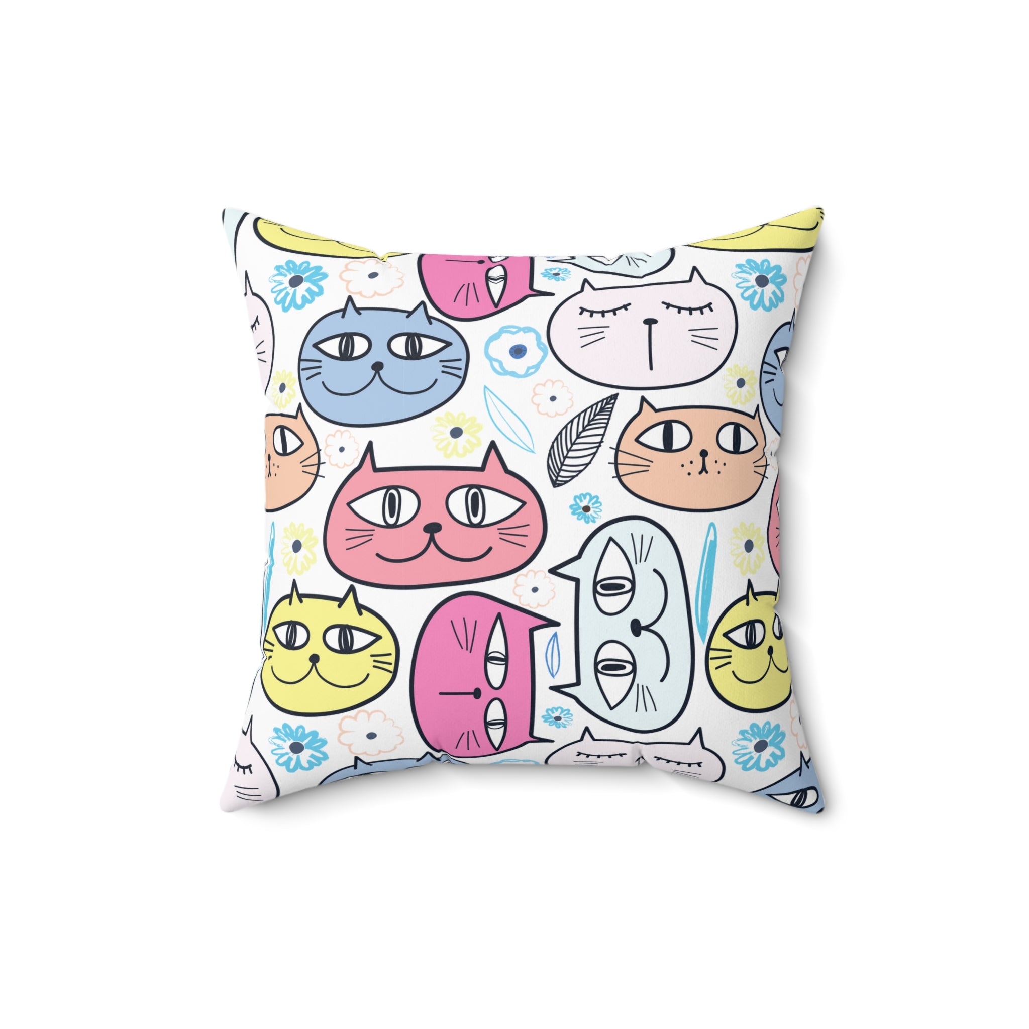 Fat Cat Square Throw Pillow