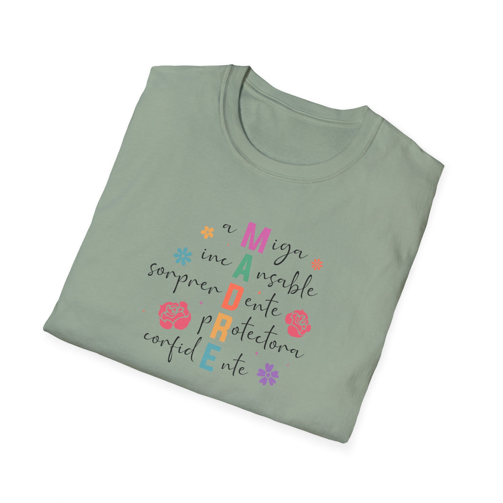 Madre Inspirational Unisex Softstyle T-Shirt, Spanish Mother's Day Shirt, Mother's Day Tee
