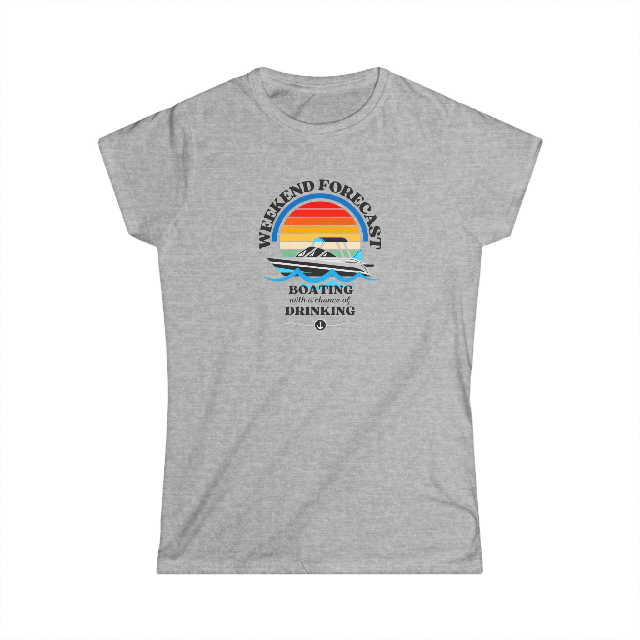 Weekend Boating Forecast, Women's Soft Fitted Tee