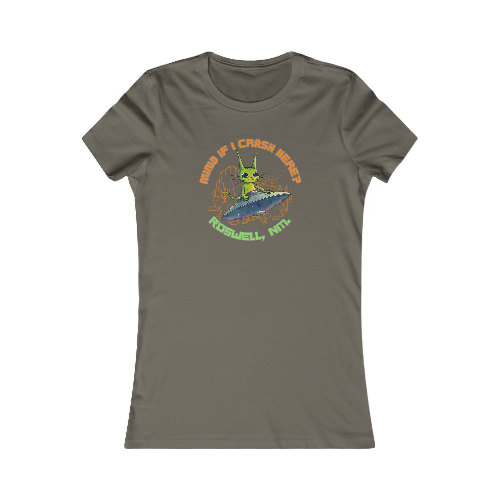 Women's UFO Graphic Tee, Fun Roswell Alien Shirt, Quirky Top for Outdoor Adventures, Cool Gift for Sci-Fi Fans, Vintage-Inspired Casual Wear