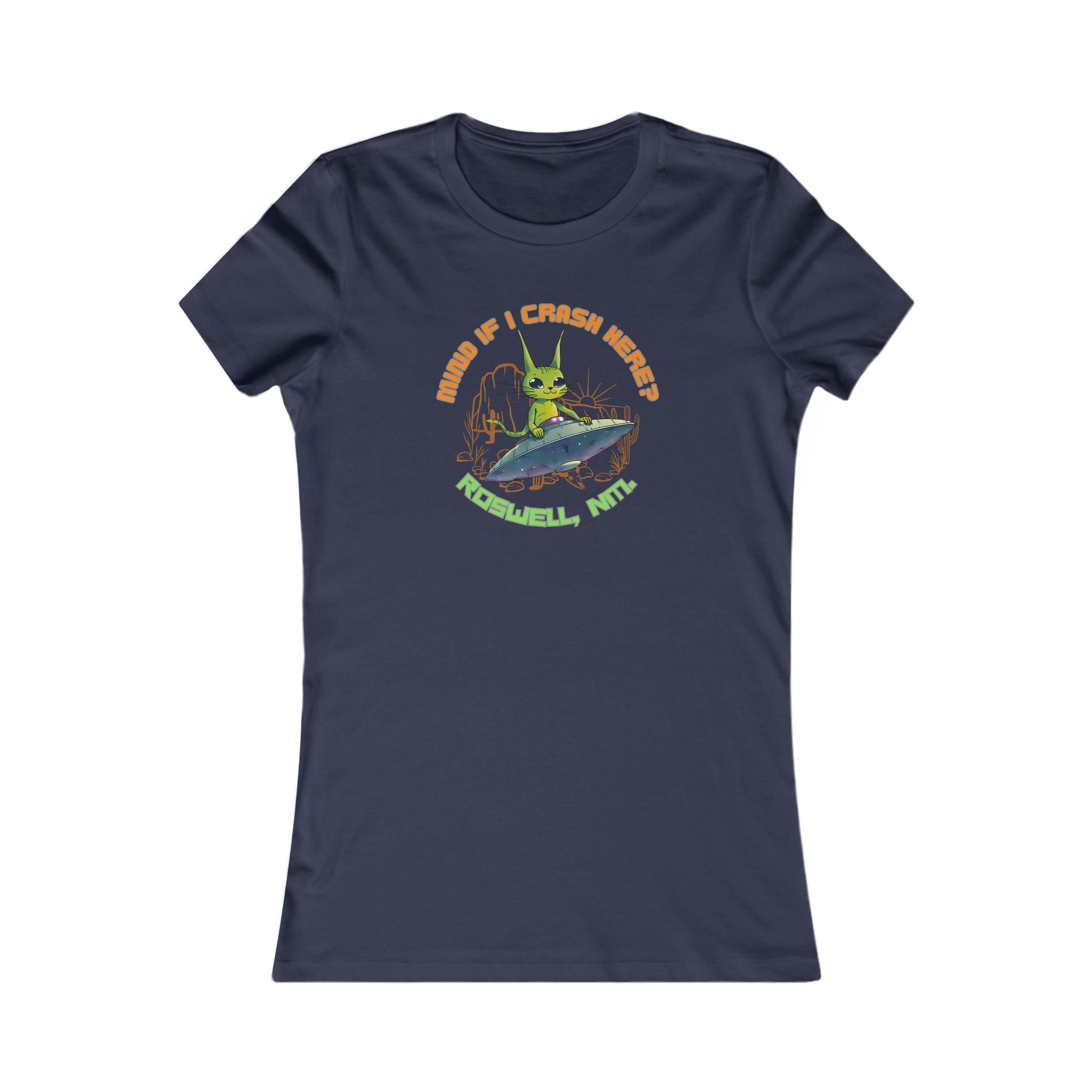 Women's UFO Graphic Tee, Fun Roswell Alien Shirt, Quirky Top for Outdoor Adventures, Cool Gift for Sci-Fi Fans, Vintage-Inspired Casual Wear