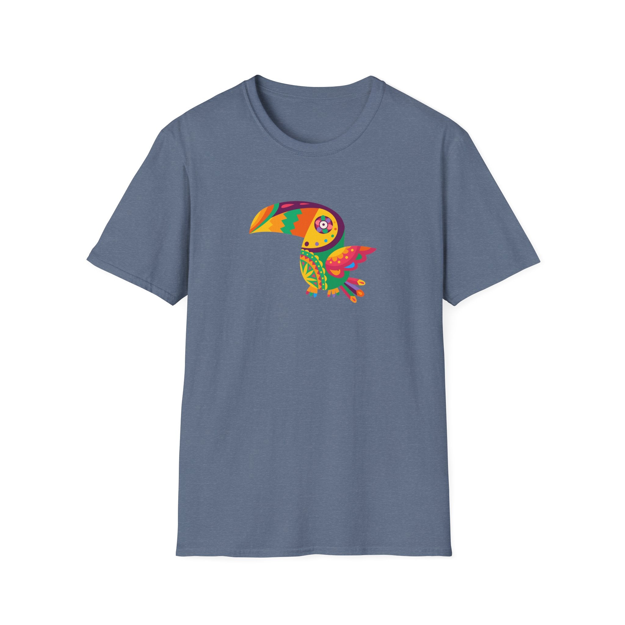 Colorful Toucan Unisex Softstyle T-Shirt, Cute Tropical Shirt, Animal Lover Gift, Casual Wear, Summer Fashion, Nature Enthusiast
