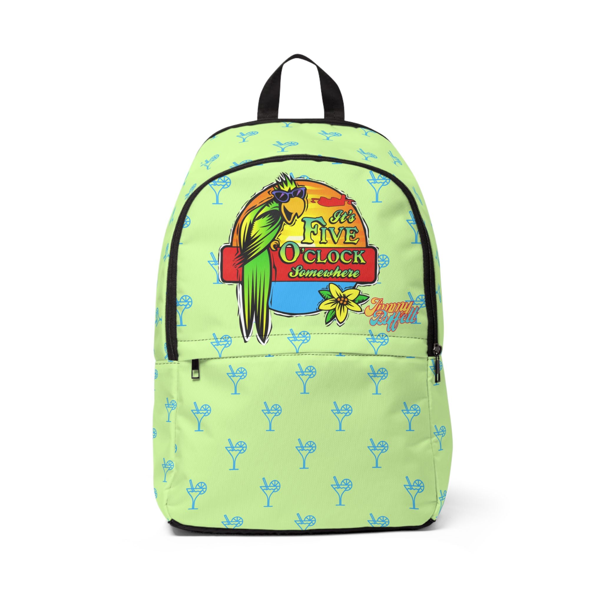 Jimmy Buffett It's 5 O'Clock Somewhere Backpack 16"X12"X5", Margaritaville Backpack