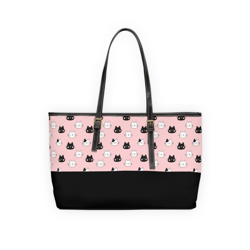 Leather Cat Tote Bag, PU Leather Tote