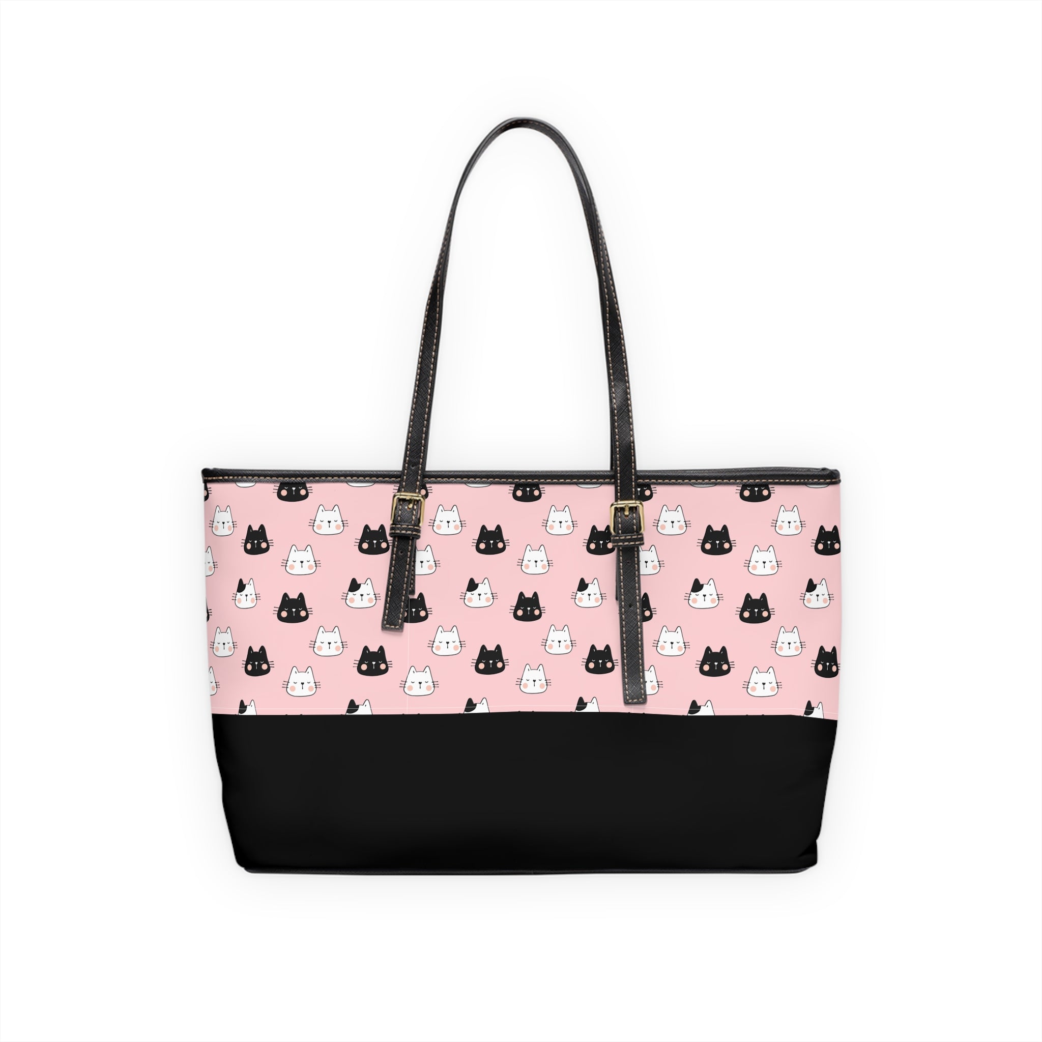 Leather Cat Tote Bag, PU Leather Tote