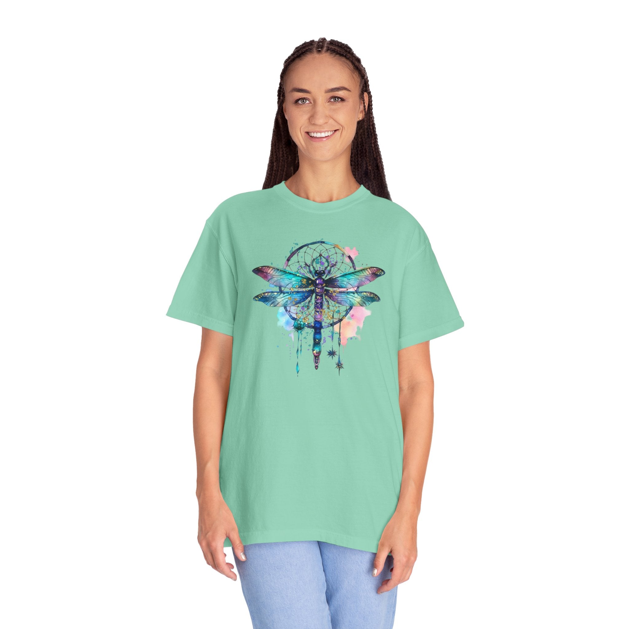 Blue Dragonfly Dreamcatcher T-Shirt for Men and Women