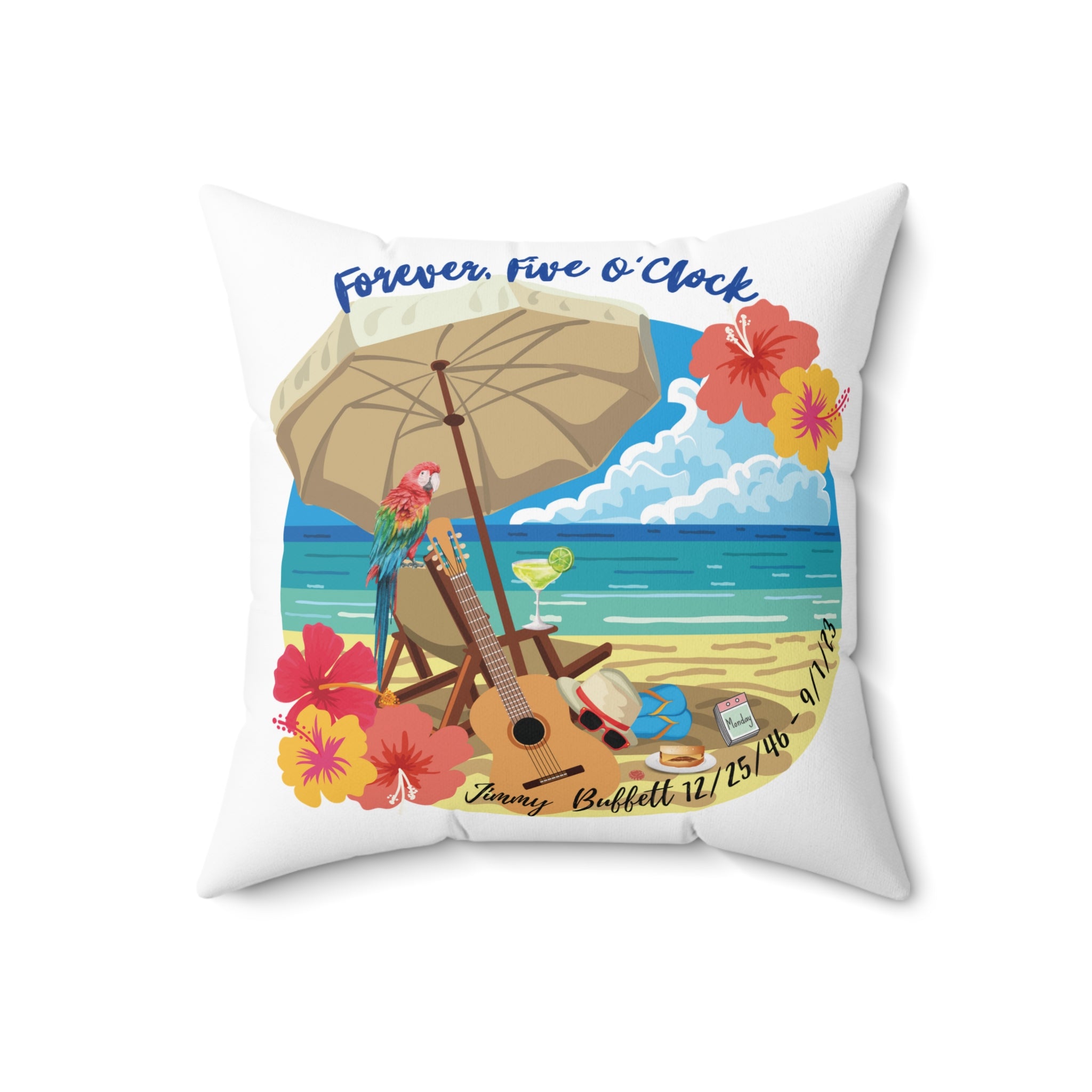 Jimmy Buffett Tribute Throw Pillow
