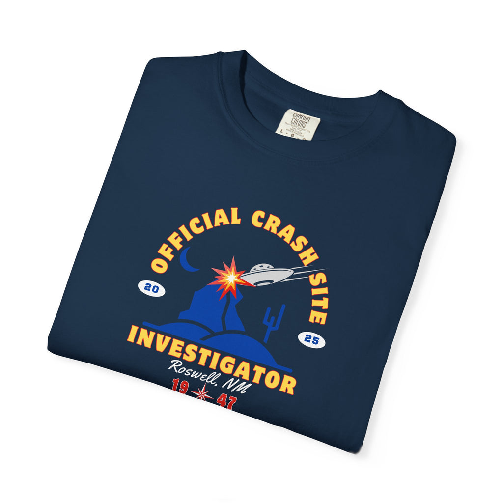 UFO Crash Site Investigator Unisex T-Shirt - Alien UFO Space Funny Tee, Extraterrestrial Sci-fi Graphic Shirt, Roswell, NM