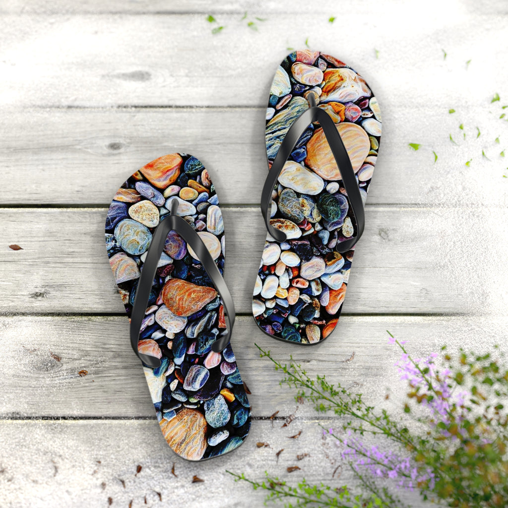 Colorful Stones Flip Flops