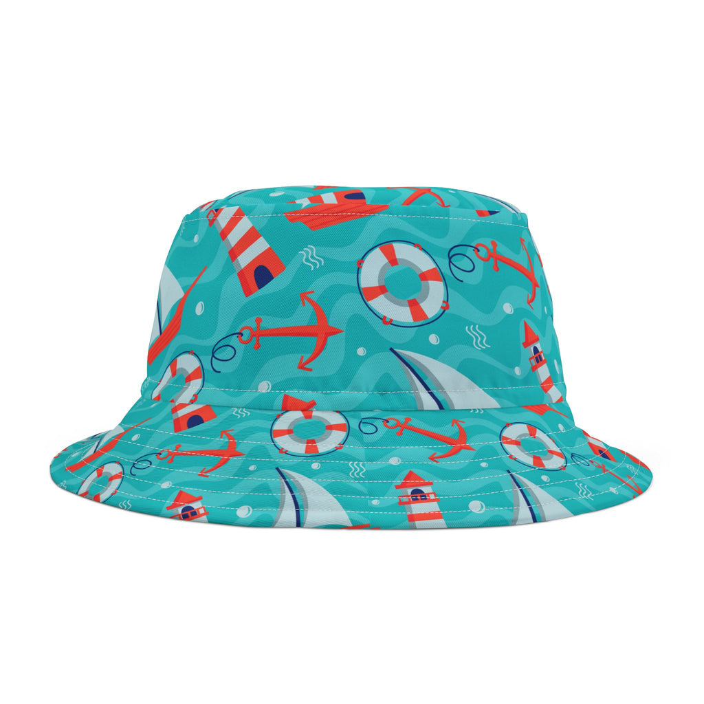 Sail Away Boating Bucket Hat, Sailor Hat, Beach Bucket Hat, Nautical Hat