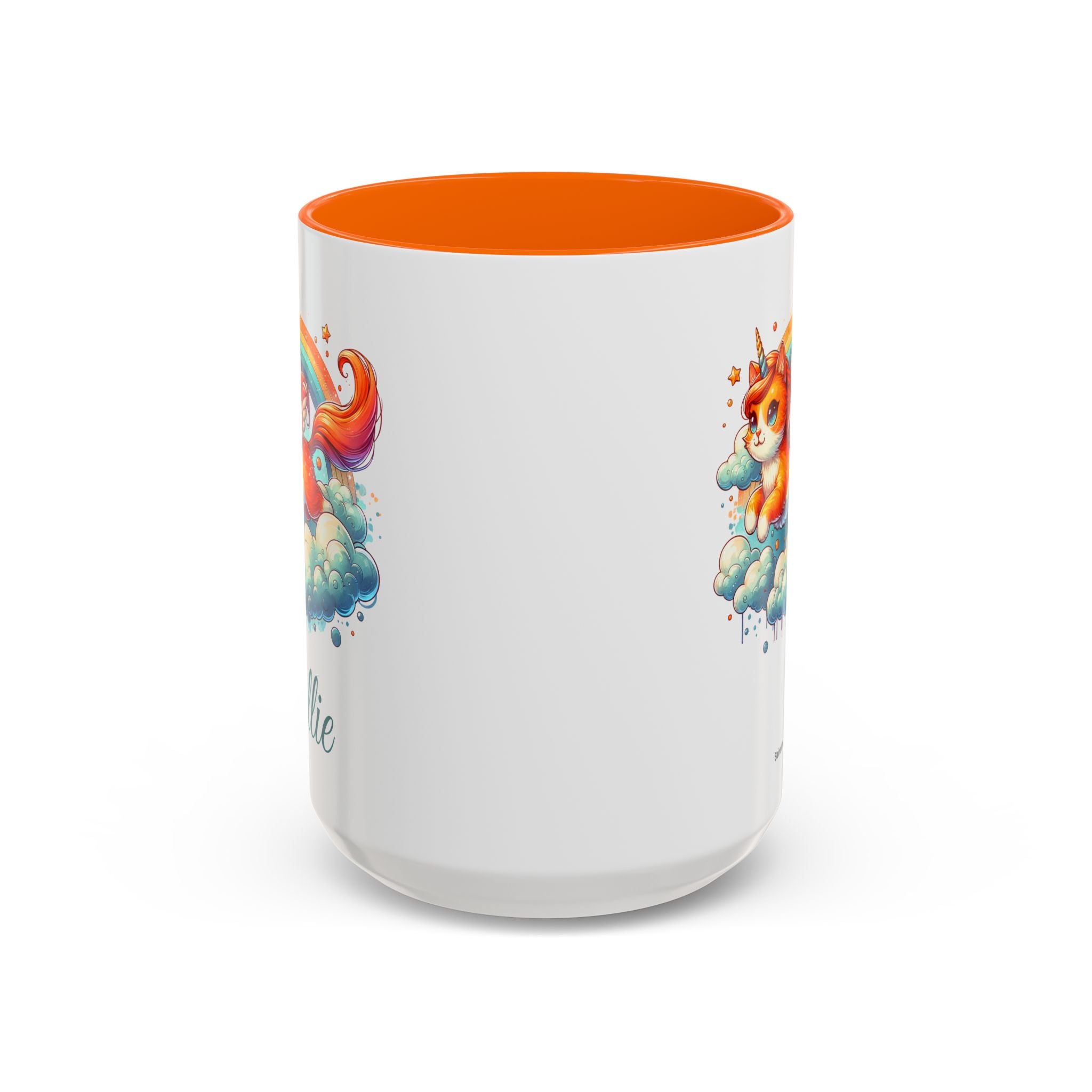 Personalized Flying Orange Unicorn Cat Coffee Mug, Orange Cat Mug
