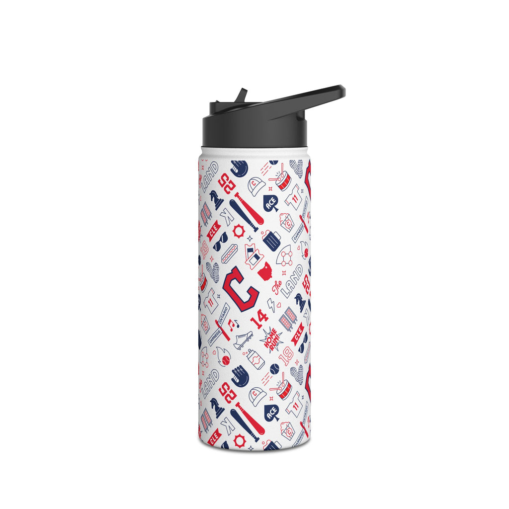 Cleveland Baseball Stainless Steel Water Bottle, CLE Baseball Team Water Bottle, 3 Sizes