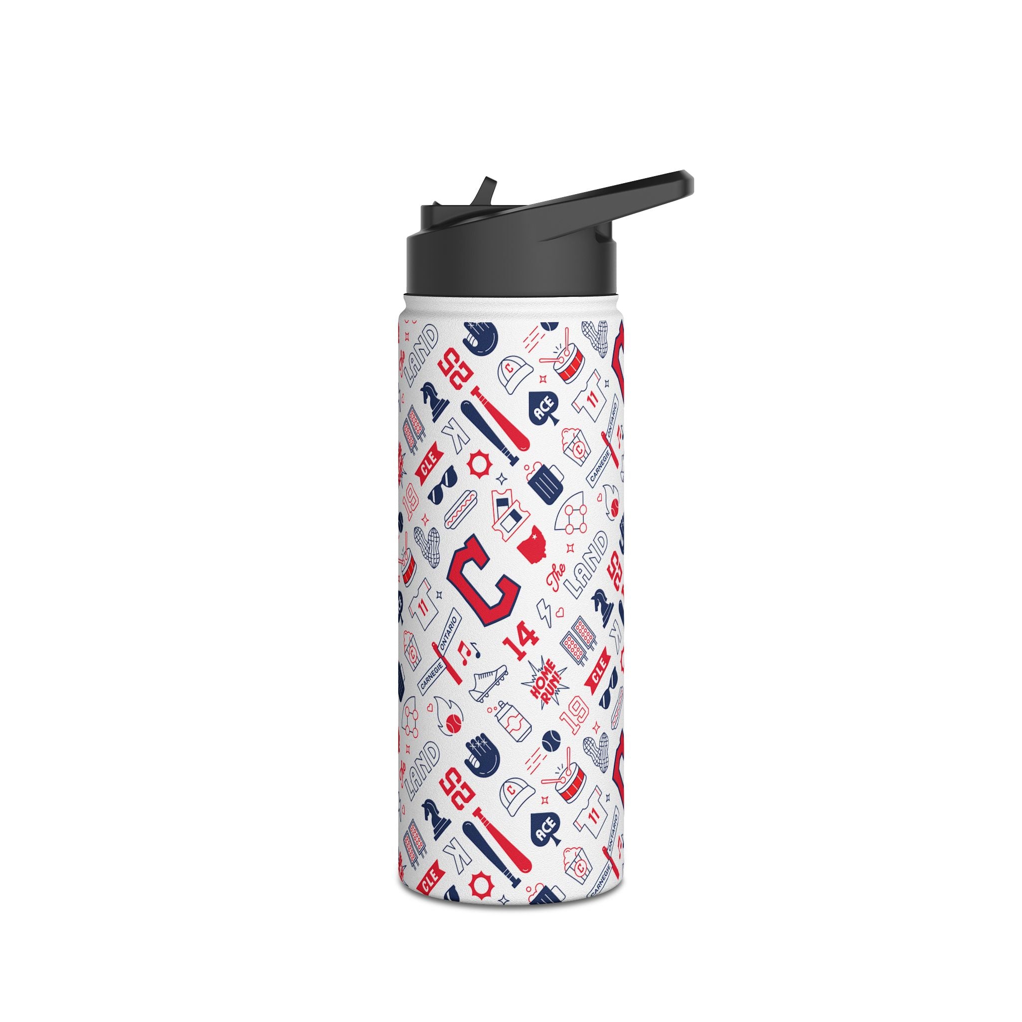 Cleveland Baseball Stainless Steel Water Bottle, CLE Baseball Team Water Bottle, 3 Sizes