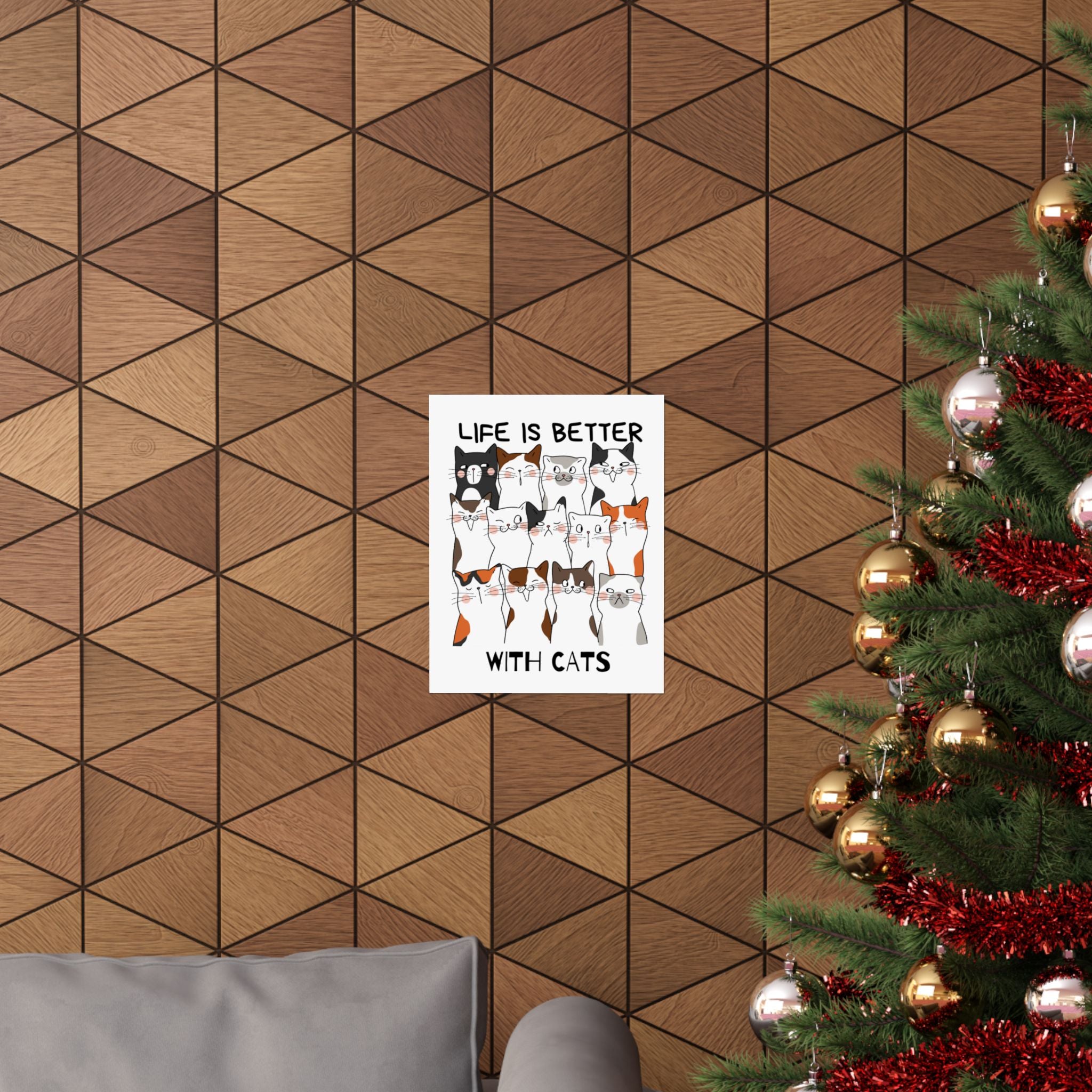 Life is Better with Cats Wall Art Print