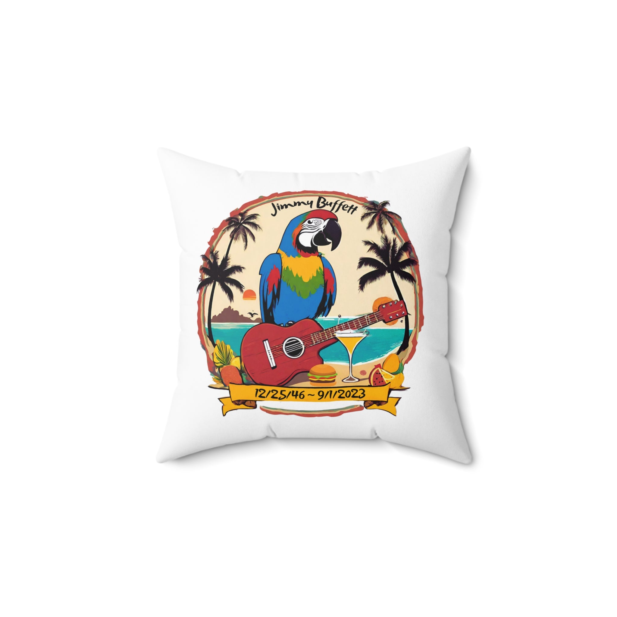 Jimmy Buffett Tribute, Parrot Throw Pillow, Jimmy Buffett Pillow