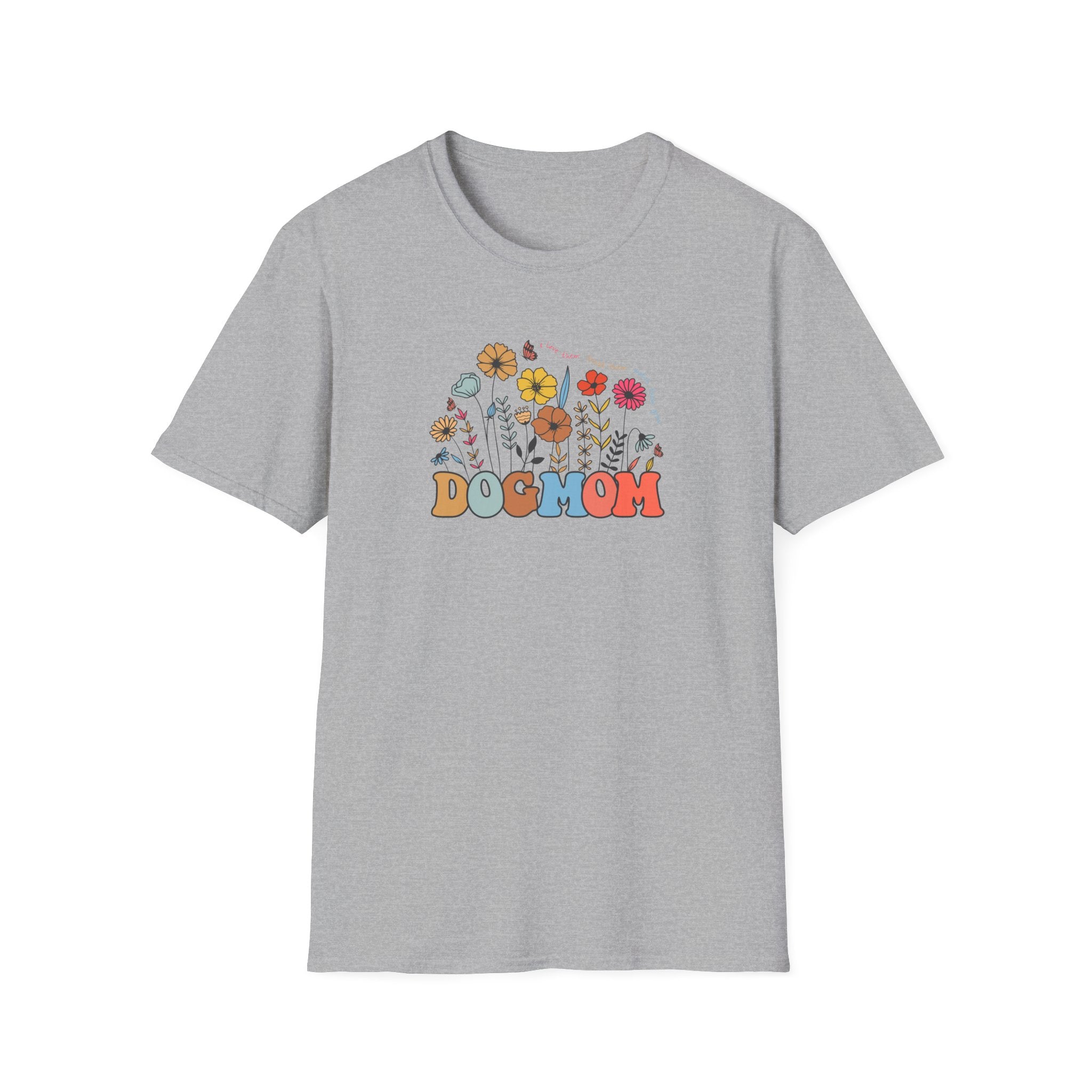 Floral Dog Mom T-Shirt, Cute Pet Lover Tee, Unisex Softstyle T-Shirt, Gifts for Dog Moms, Animal Lover Apparel