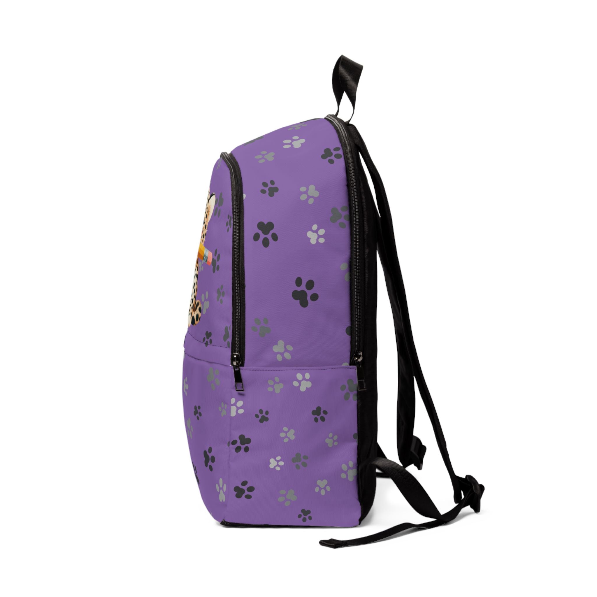 Kids Cat Character Nylon Backpack, Back to School Backpack 16"X12"X5" Purple