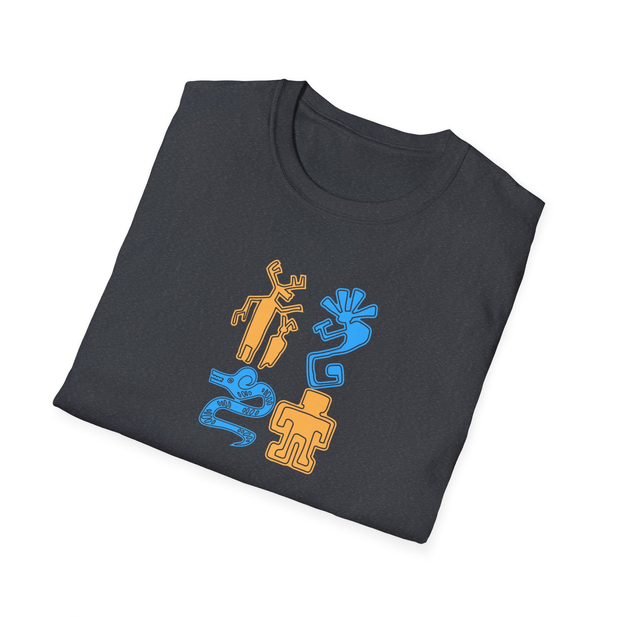 Unisex Petroglyph Kokpelli T-Shirt, Southwestern Summer Shirt, Native American Tee, Southwest Tribal Top, Desert Graphic Shirt